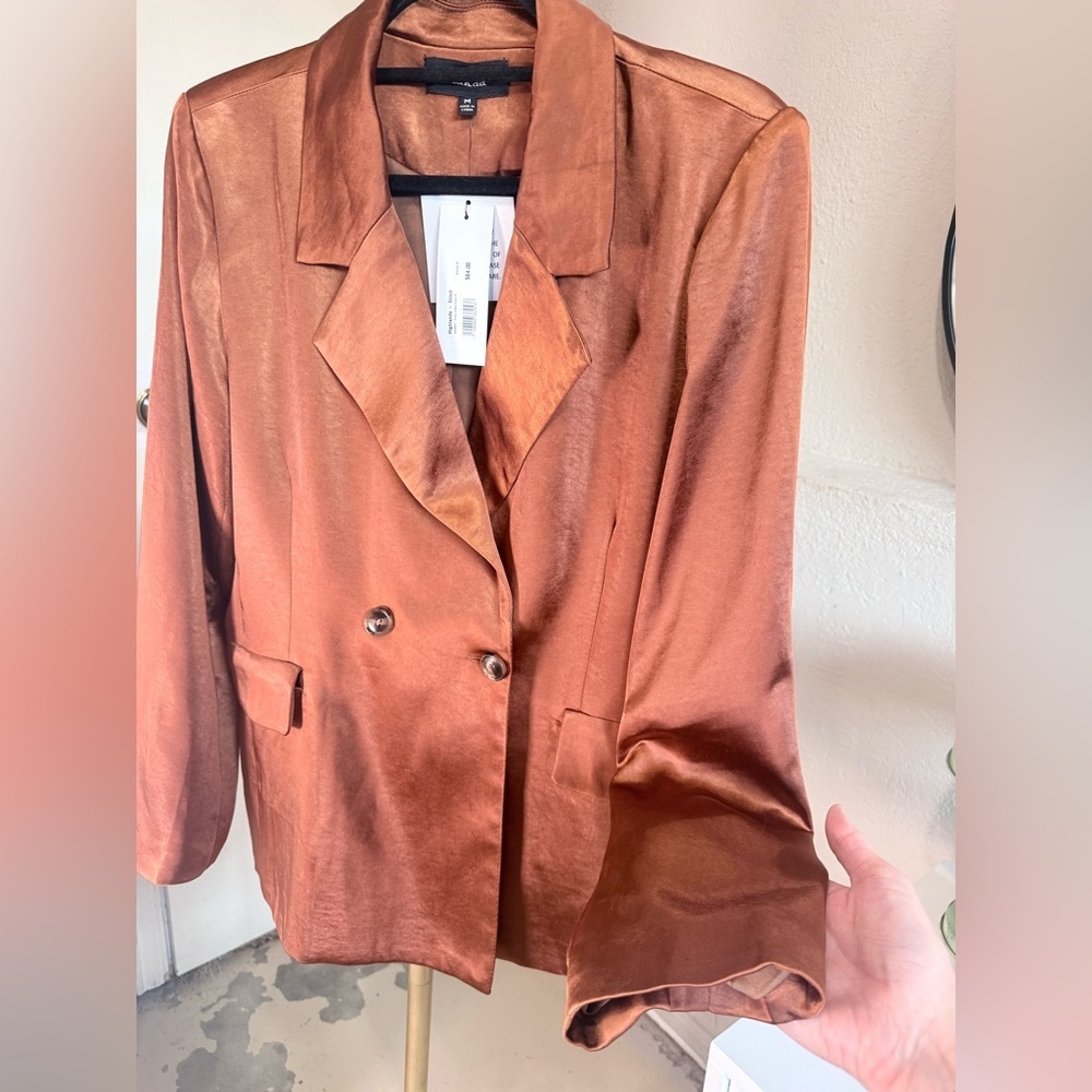NWT - Aakaa Shimmering Bronze Blazer - Size M - Picture 11 of 15
